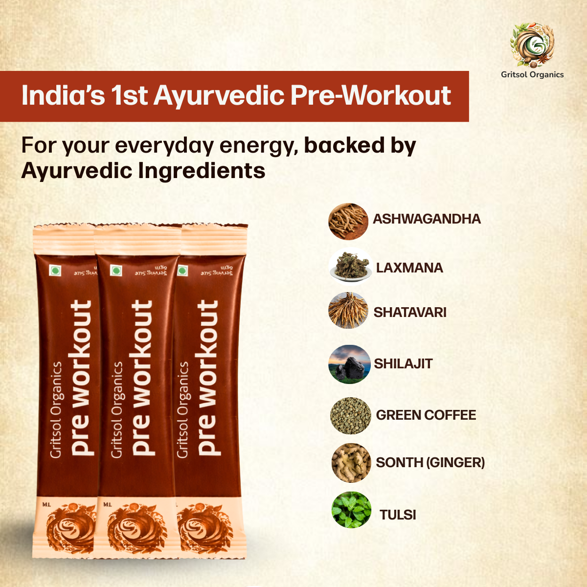 Gritsol 100% Ayurvedic Pre-Workout